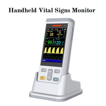 Handheld Vital Signs Monitor, NIBP+SPO2+Temp (3-in-1) 3.5" TFT Color Screen Veterinary Equipment - Imported from UK